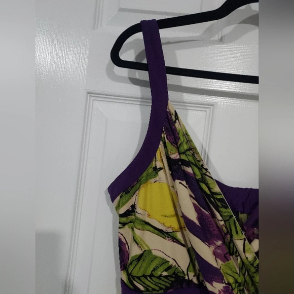 Lane Bryant Yellow, Purple and Green Floral Sleeveless Maxi Dress in Size 18/20 - Picture 3 of 12